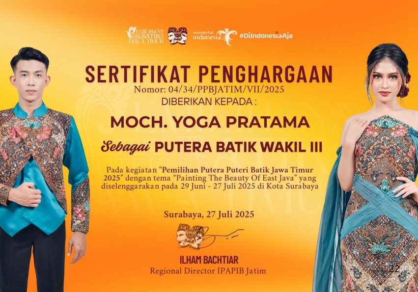 Juara 3 Putera Puteri Batik Jawa Timur 2025